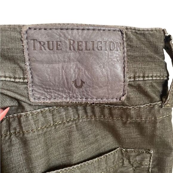 True Religion Rocco Green Corduroy Relaxed Fit Pants Size 34 - Picture 4 of 7